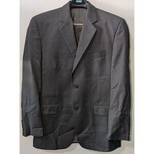 CALVIN KLEIN Mens Gray Blazer Sport Coat 38R Wool With Pants Macy's 2 Button